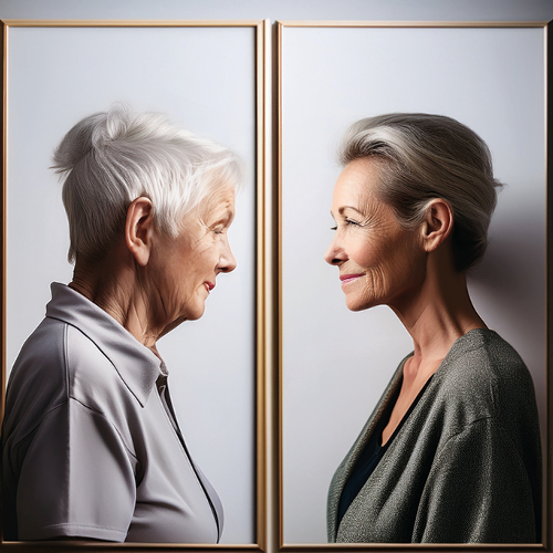 Zwei Frauen gegenüberstehen